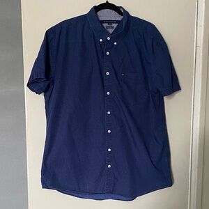 Tommy Hilfiger Men's Navy Short-Sleeve Button-Down Shirt, New York fit